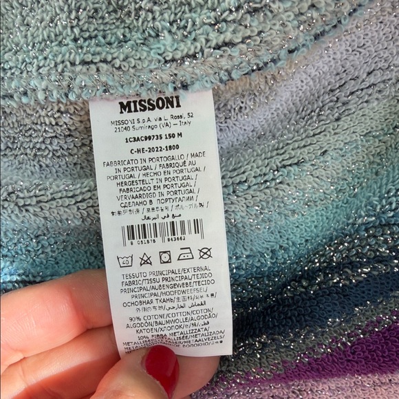 Missoni Hooded Striped Wool-Blend Cape in Red, Blue, Purple & Cream - Picture 7 of 7